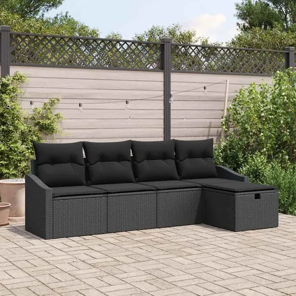 Ensemble de Canapés avec coussin 6 pcs polyrotin
