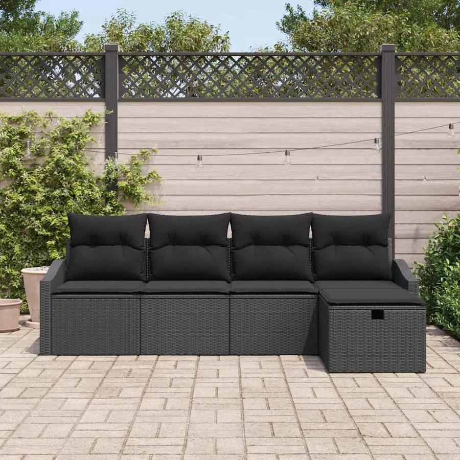 Ensemble de Canapés avec coussin 6 pcs polyrotin - 3