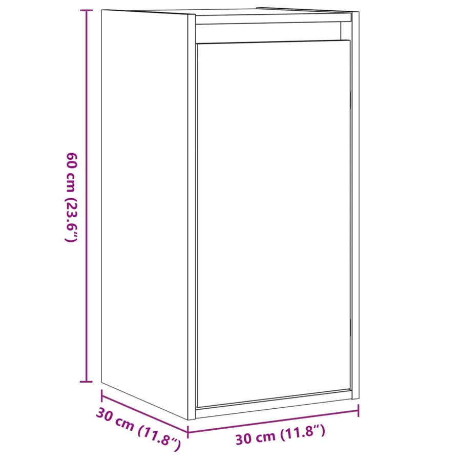 Armoires murales 2 pcs 30x30x60 cm Bois de pin massif - 15