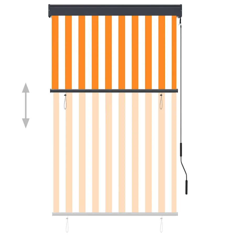 Store roulant d'extérieur 100x250 cm Blanc et orange - 3