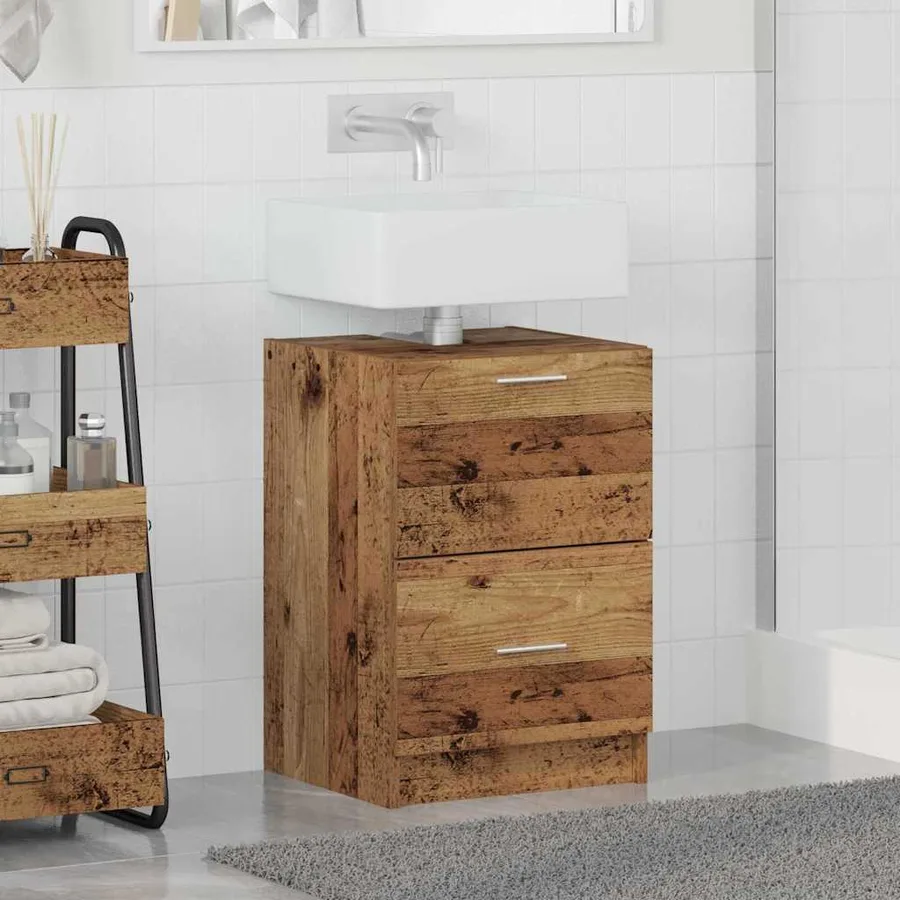 Cabinet de salle de bain avec porte Bois Ancien 40 x 37 x 59 cm - 4