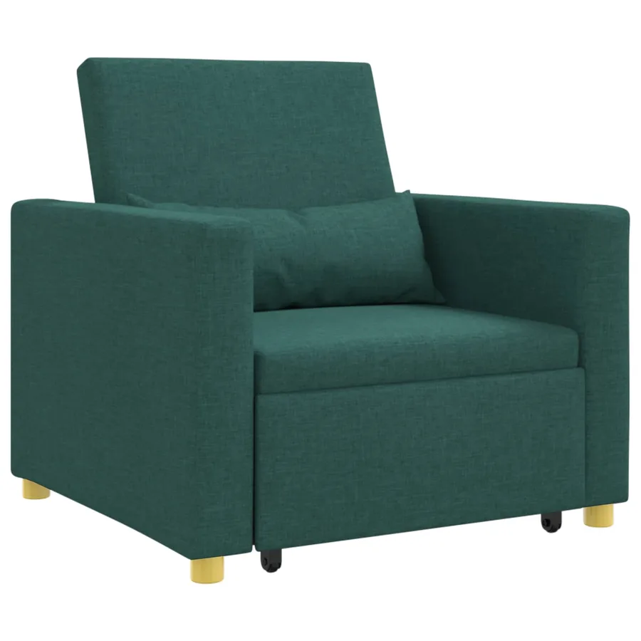 Canapé-lit escamotable simple Vert foncé 90 x 165 x 87 cm tissu - 2