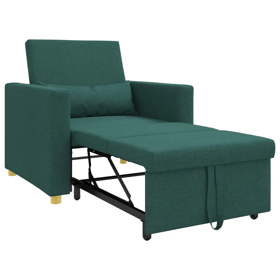 Canapé-lit escamotable simple Vert foncé 90 x 165 x 87 cm tissu - 4