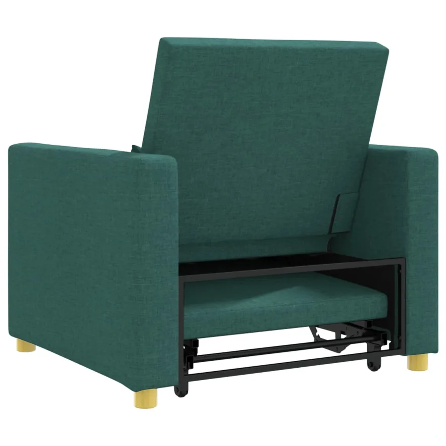 Canapé-lit escamotable simple Vert foncé 90 x 165 x 87 cm tissu - 7