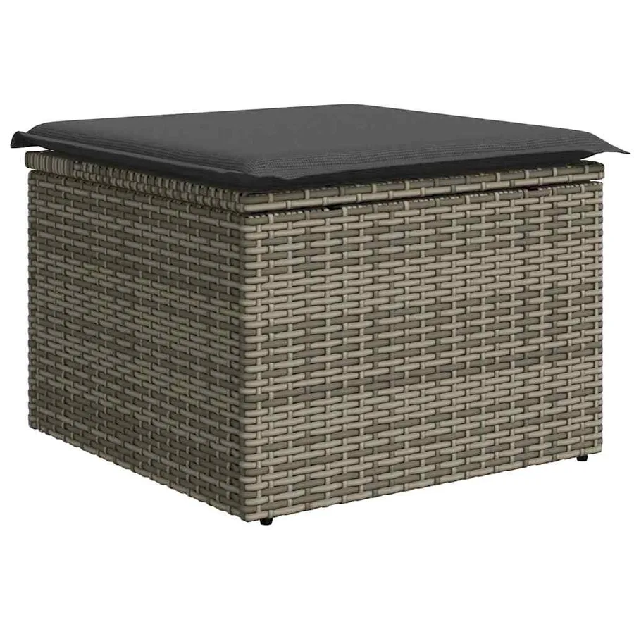 Ensemble de canapé de jardin avec coussin 6 pcs Gris polyrotin - 6