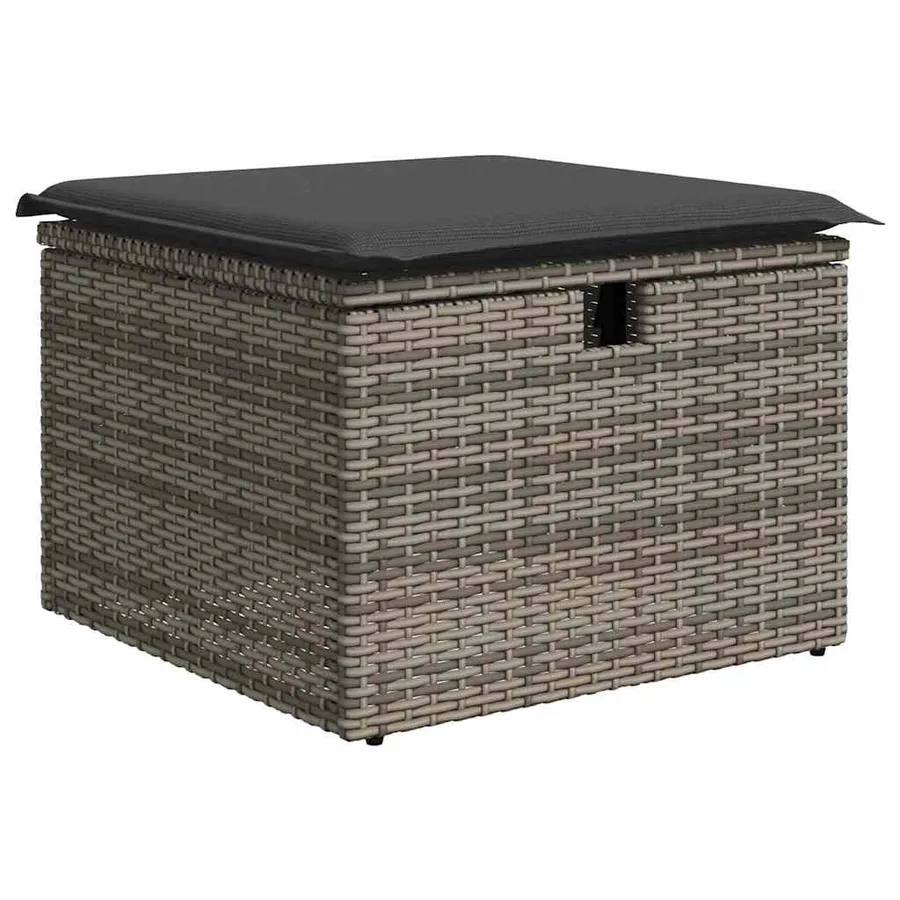 Ensemble de canapé de jardin avec coussin 8 pcs Gris Poly rotin - 7