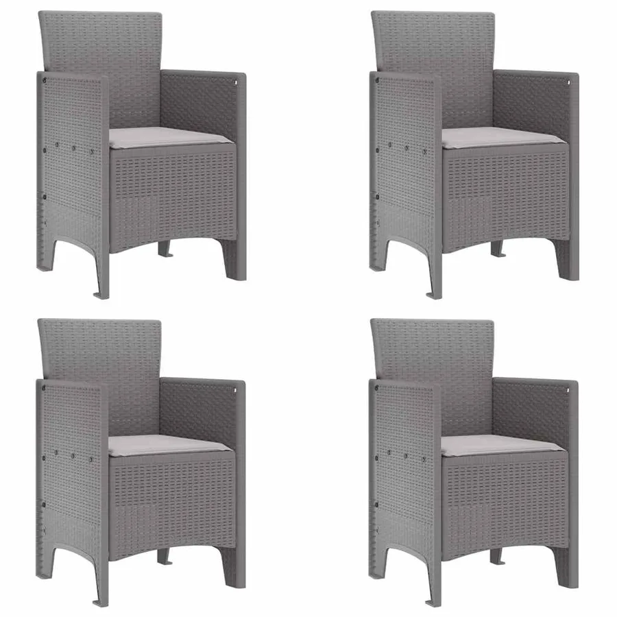 Chaise de jardin 4 pcs Gris clair 53 x 49 x 85 cm Polypropylène - 2