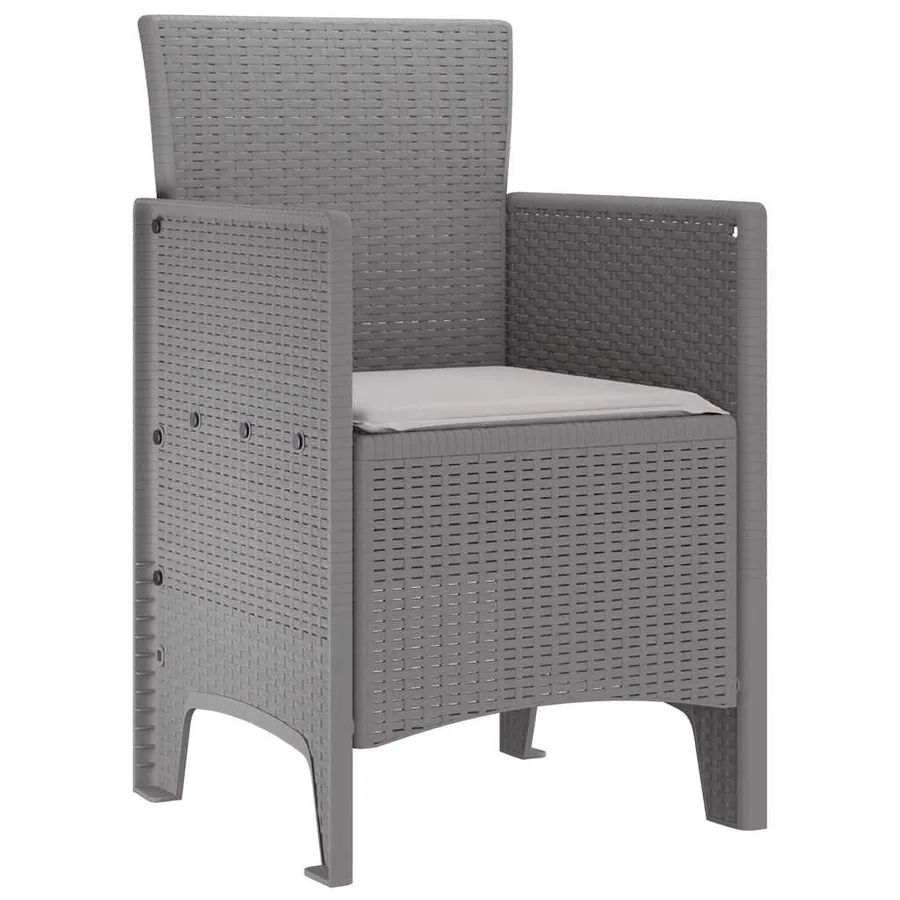 Chaise de jardin 4 pcs Gris clair 53 x 49 x 85 cm Polypropylène - 4