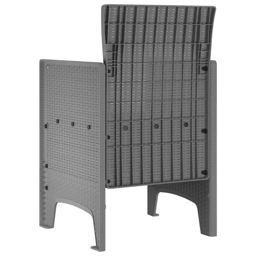 Chaise de jardin 4 pcs Gris clair 53 x 49 x 85 cm Polypropylène - 5