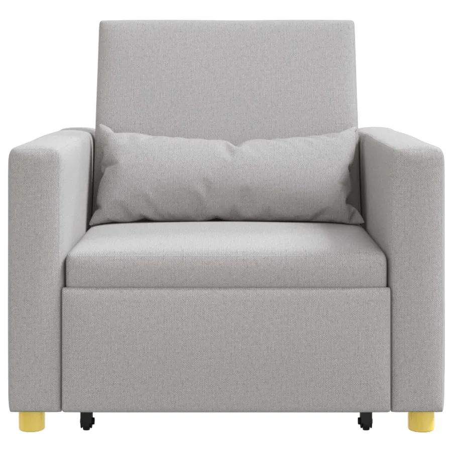 Canapé-lit escamotable simple avec des roues Gris nuage tissu - 5