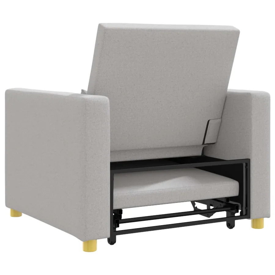 Canapé-lit escamotable simple avec des roues Gris nuage tissu - 7