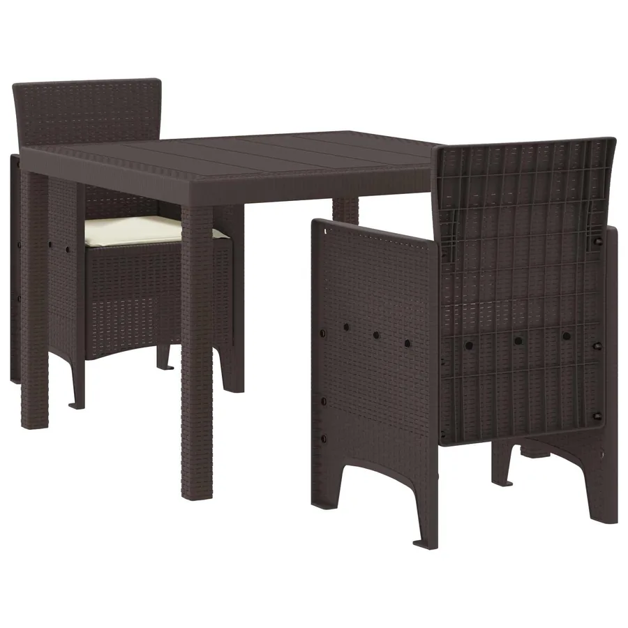 Ensemble de salle à manger pour jardin 3 pcs Marron
