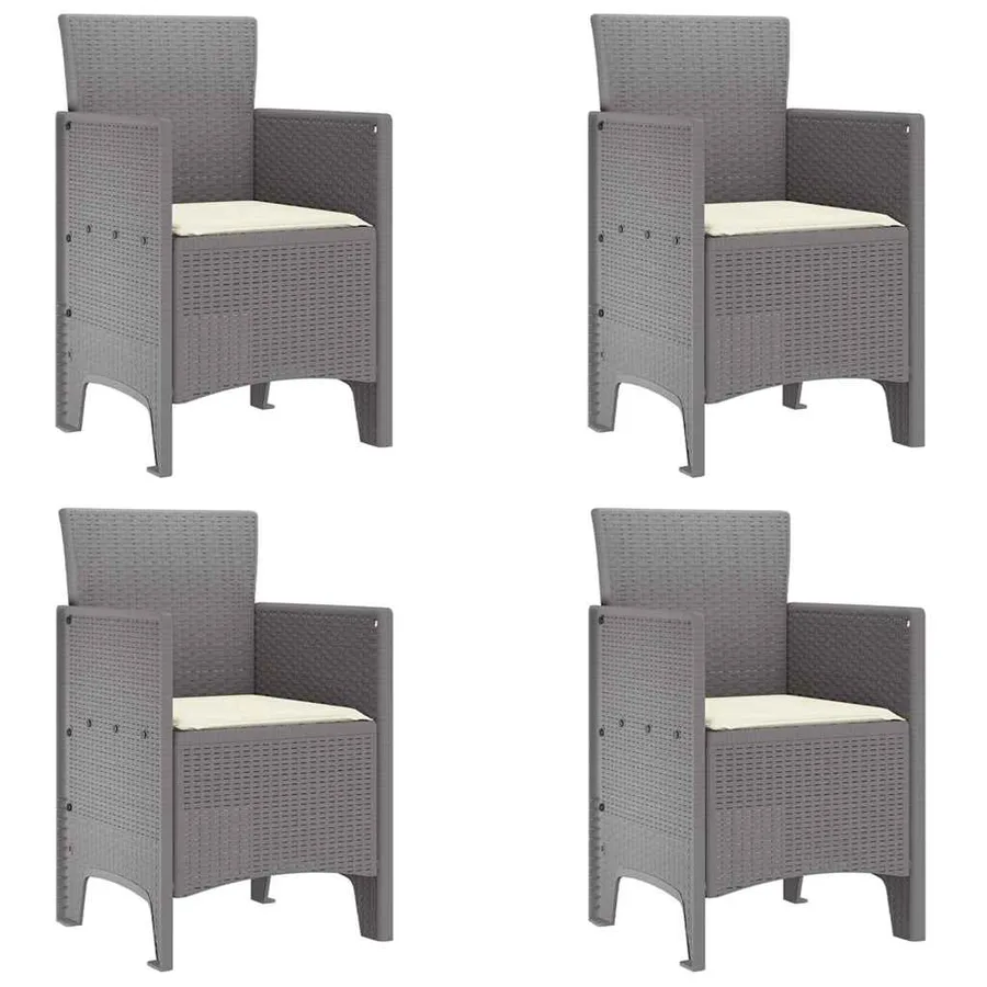 Chaise de jardin 4 pcs Gris clair 53 x 49 x 85 cm Polypropylène - 2