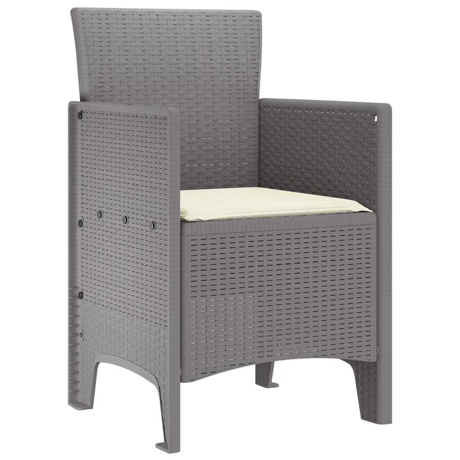 Chaise de jardin 4 pcs Gris clair 53 x 49 x 85 cm Polypropylène - 4