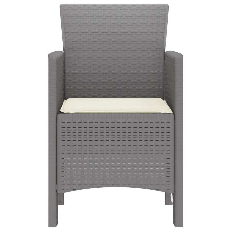 Chaise de jardin 4 pcs Gris clair 53 x 49 x 85 cm Polypropylène - 5