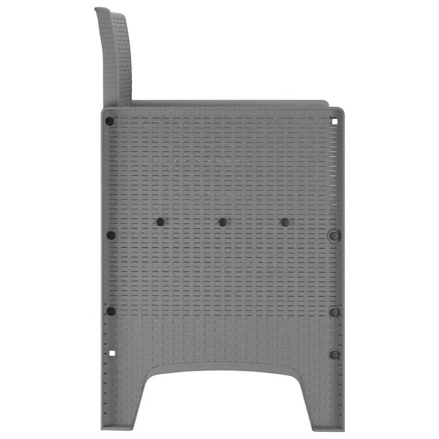 Chaise de jardin 4 pcs Gris clair 53 x 49 x 85 cm Polypropylène - 6
