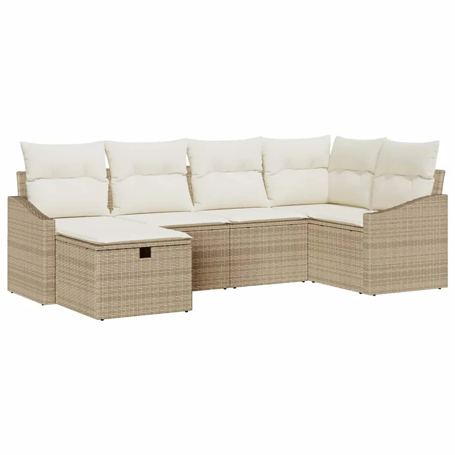 Ensemble de Canapés avec coussin 7 pcs polyrotin - 2
