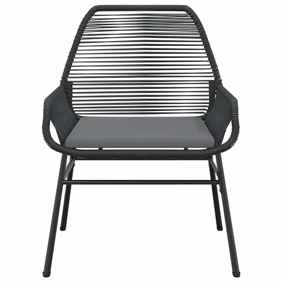 Ensemble à manger de jardin et coussins 5 pcs noir rotin verre - 6