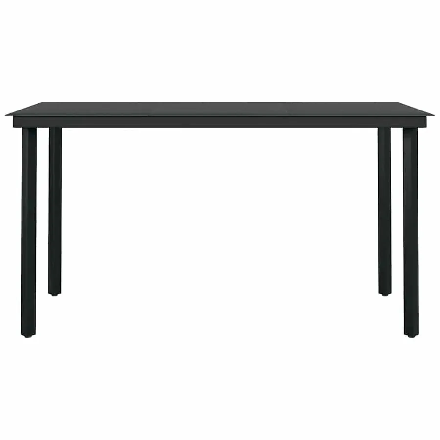 Ensemble à manger de jardin et coussins 5 pcs noir rotin verre - 7