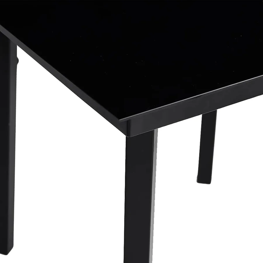 Ensemble à manger de jardin et coussins 5 pcs noir rotin verre - 9