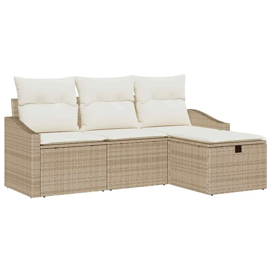 Ensemble de Canapés avec coussin 4 pcs polyrotin - 2