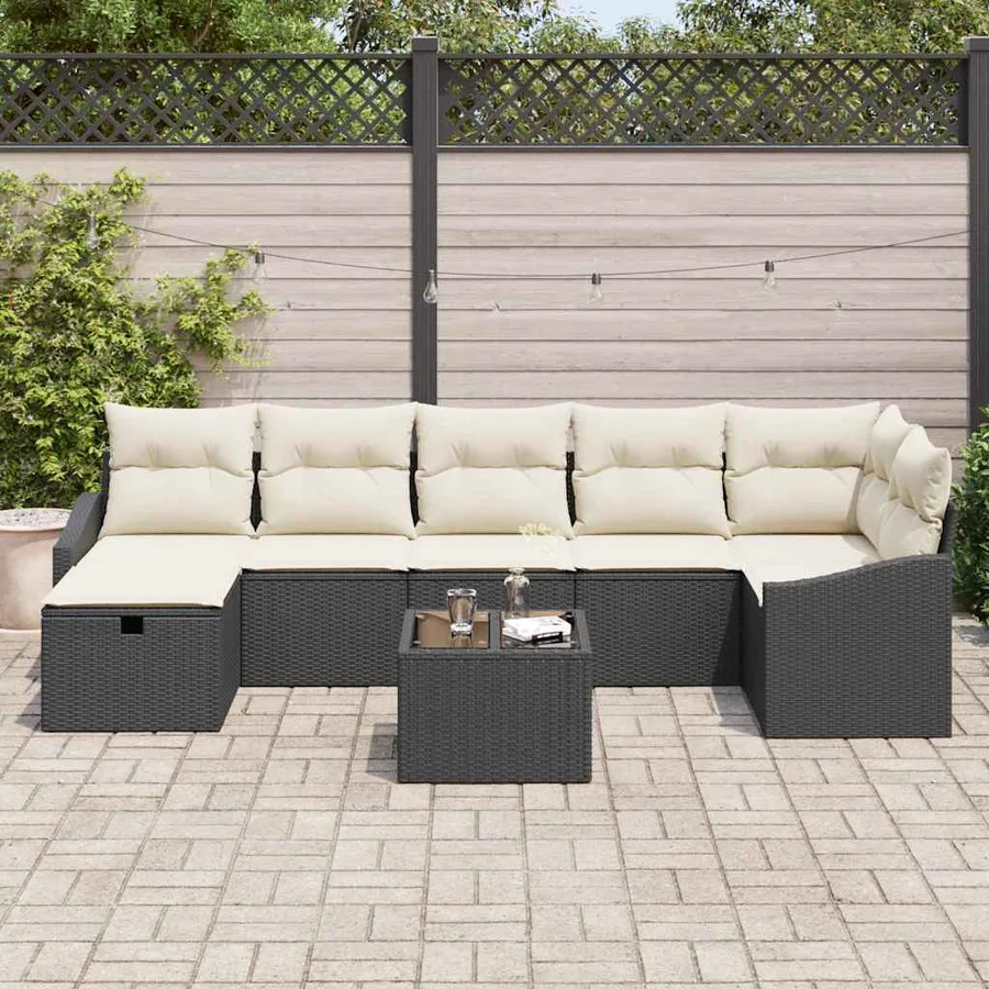 Ensemble de Canapés avec coussin 7 pcs polyrotin - 3