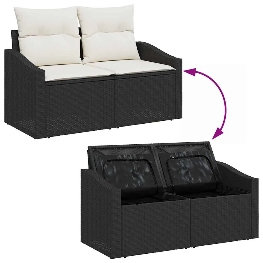 Ensemble de Canapés 5 pcs Marron et Crème polyrotin - 10