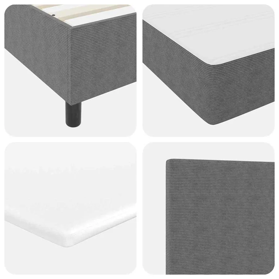 Lit à ressorts Gris clair et blanc 200 x 200 cm - 8