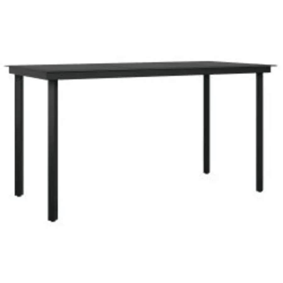 Ensemble à manger de jardin 5 pcs noir résine tressée verre - 5