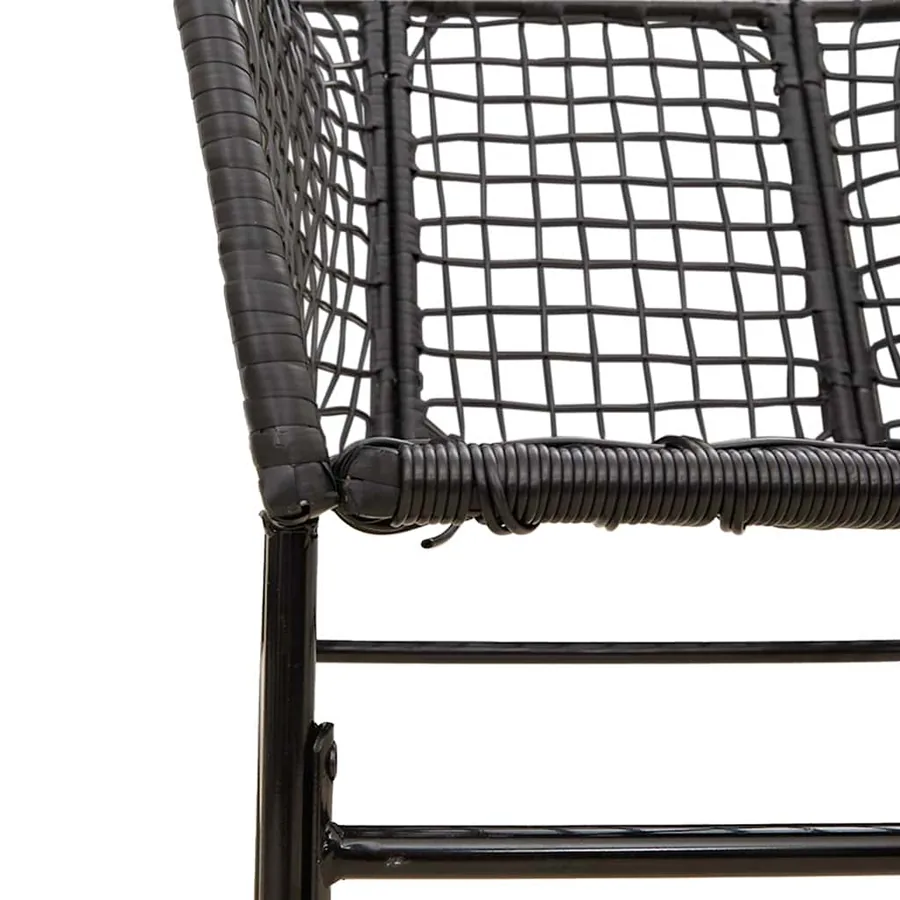 Ensemble à manger de jardin 5 pcs noir résine tressée verre - 8