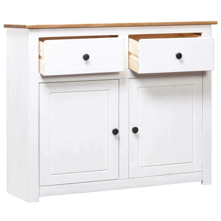 Buffet Blanc 93x40x80 cm Pin Gamme Panama - 3