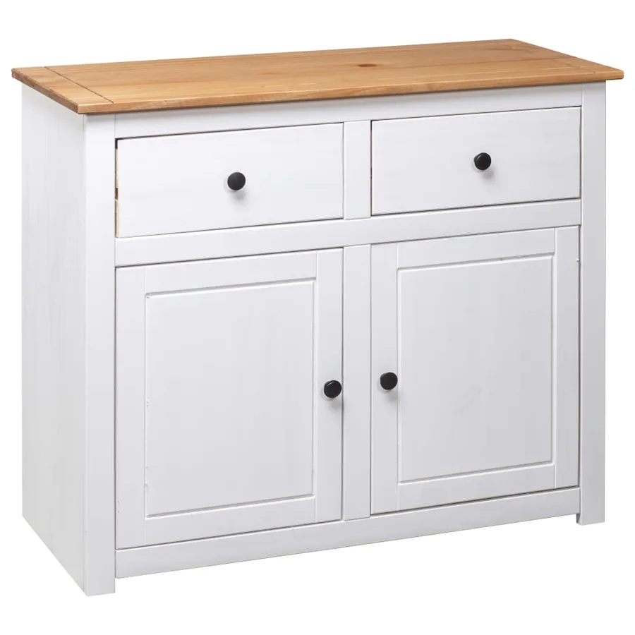 Buffet Blanc 93x40x80 cm Pin Gamme Panama - 4
