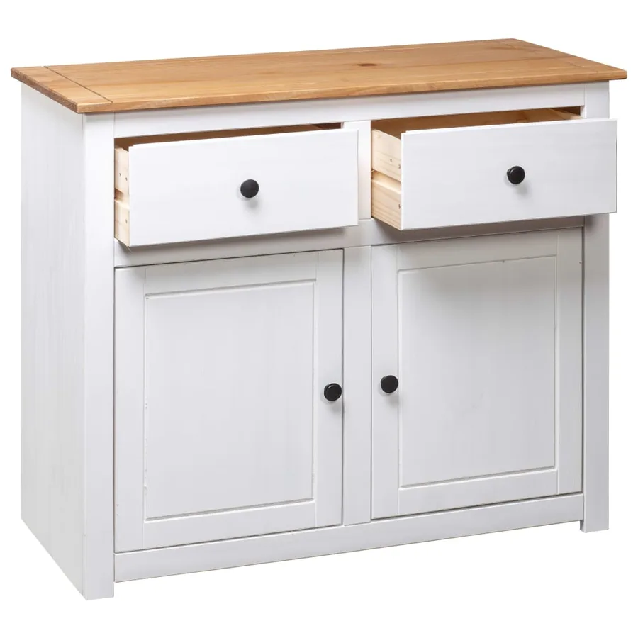Buffet Blanc 93x40x80 cm Pin Gamme Panama - 6