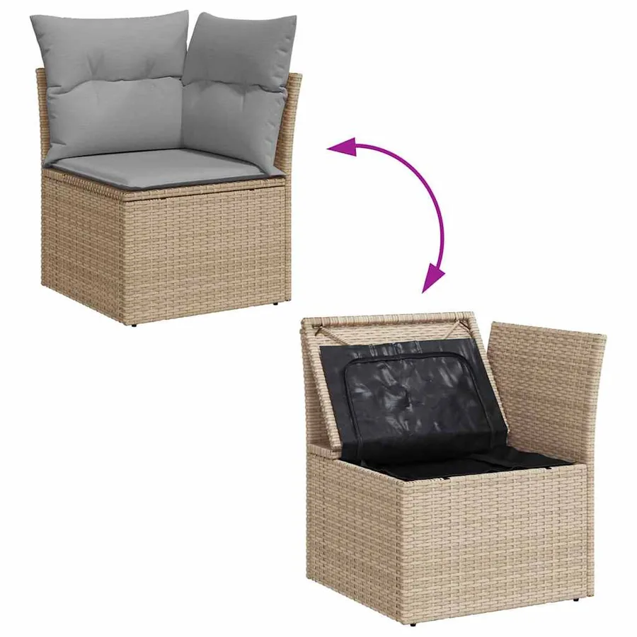 Ensemble de Canapés avec coussin 8 pcs polyrotin - 15