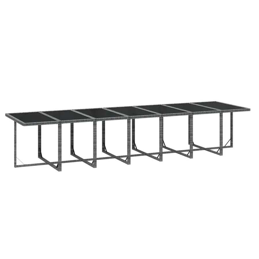 Ensemble à manger de jardin coussins 19 pcs Résine tressée Gris - 7
