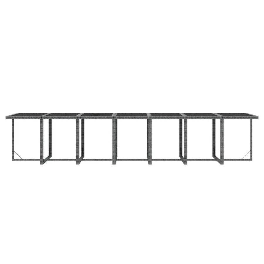 Ensemble à manger de jardin coussins 19 pcs Résine tressée Gris - 8