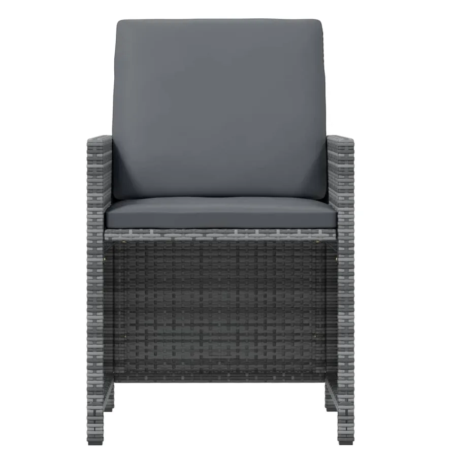 Ensemble à manger de jardin coussins 9pcs Résine tressée Gris - 6