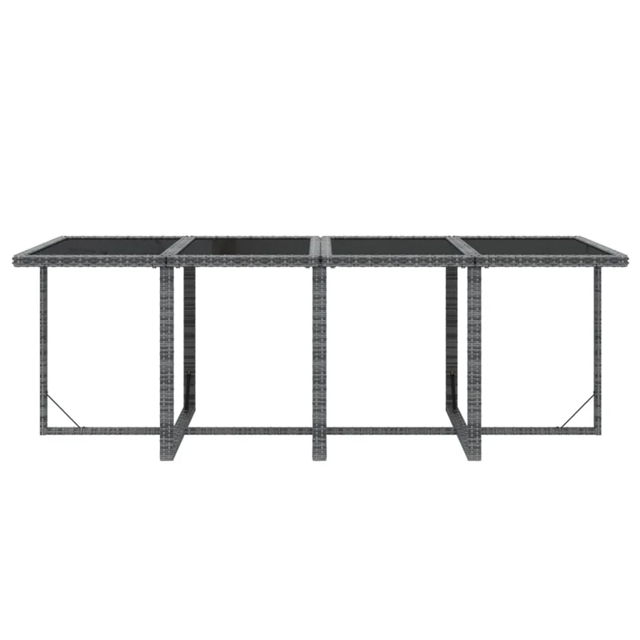 Ensemble à manger de jardin coussins 9pcs Résine tressée Gris - 8