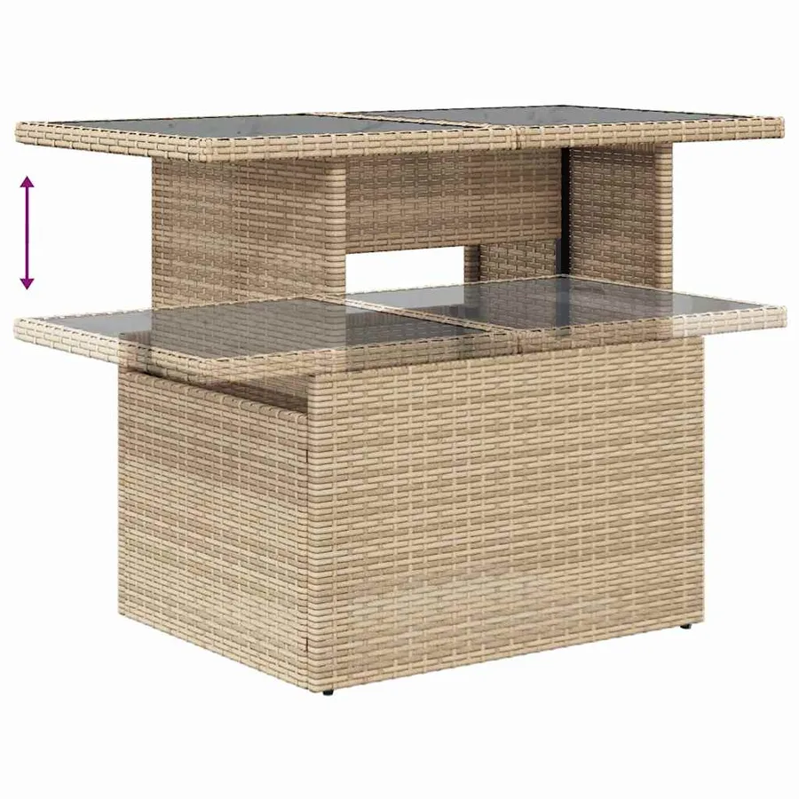 Ensemble de Canapés 8 pcs Beige et Gris clair polyrotin - 10