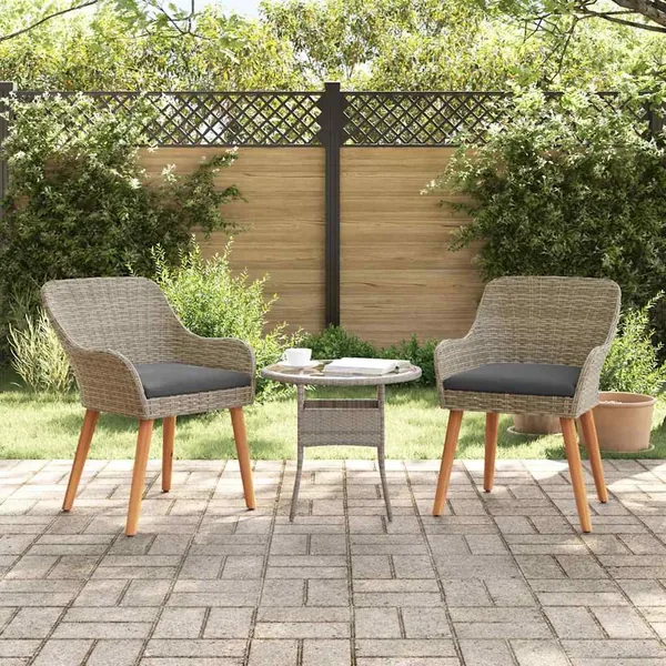 Chaise de jardin 2 pcs Noir 62,5 x 55 x 82 cm polyrotin