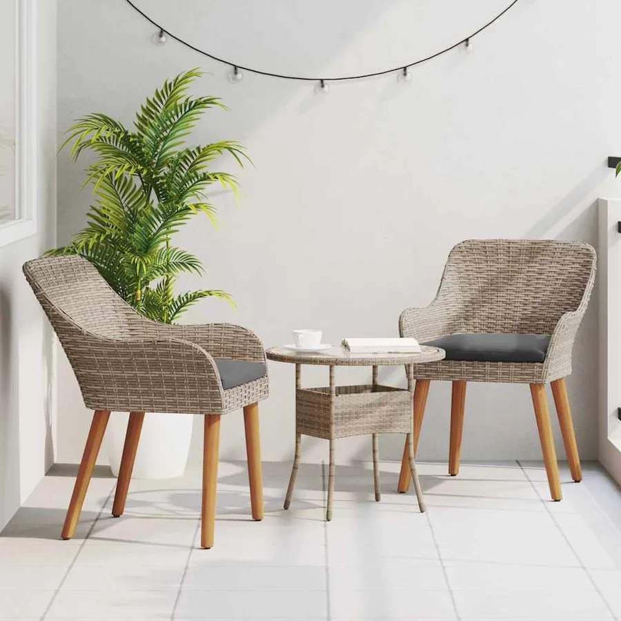 Chaise de jardin 2 pcs Noir 62,5 x 55 x 82 cm polyrotin - 3