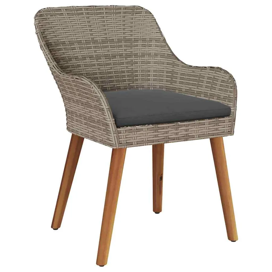Chaise de jardin 2 pcs Noir 62,5 x 55 x 82 cm polyrotin - 4