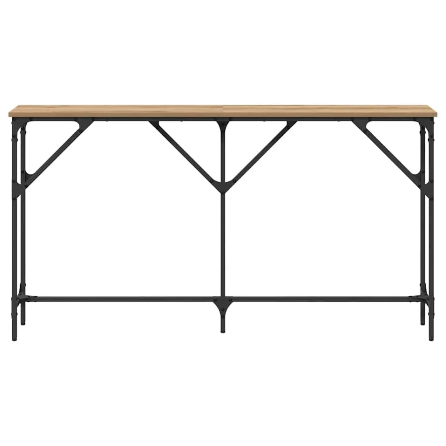 Table console chêne artisanal 140 x 23 x 75 cm - 5