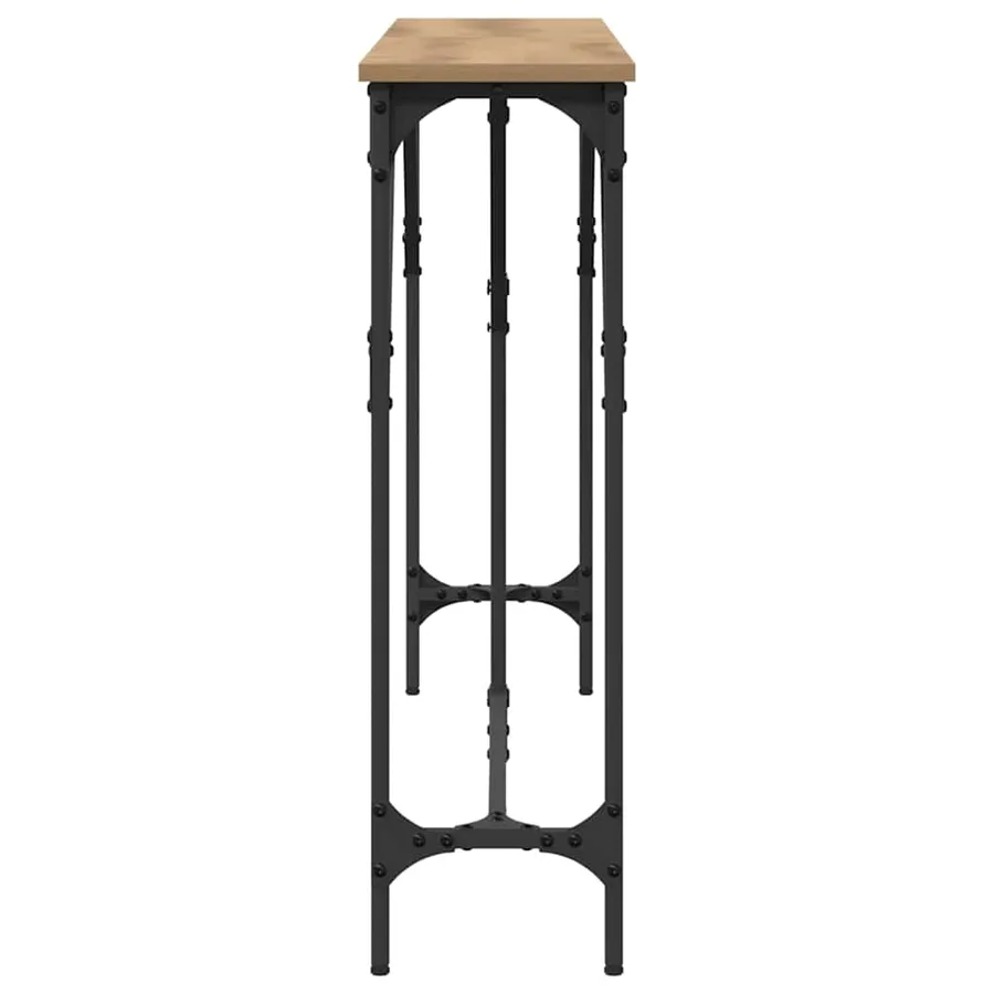 Table console chêne artisanal 140 x 23 x 75 cm - 6