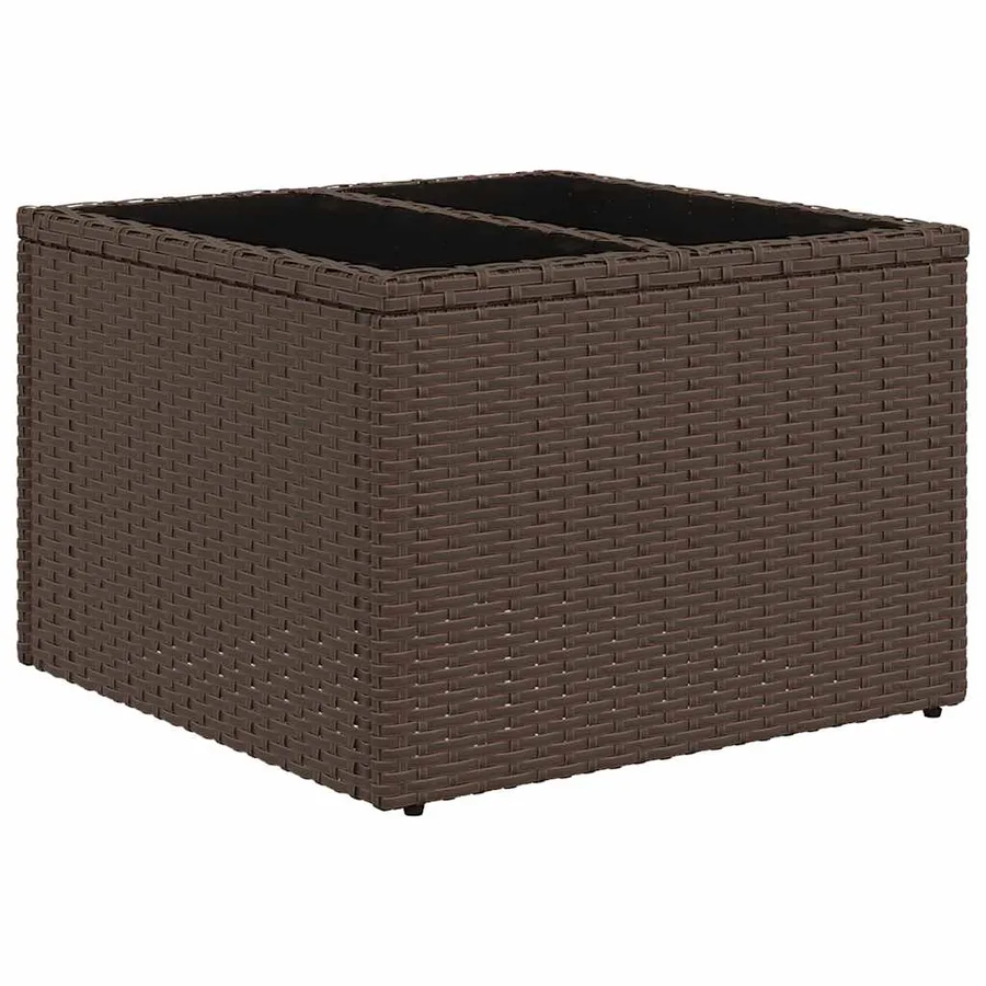 Ensemble de canapé de jardin 7 pcs avec coussins marron résine tressée - 7
