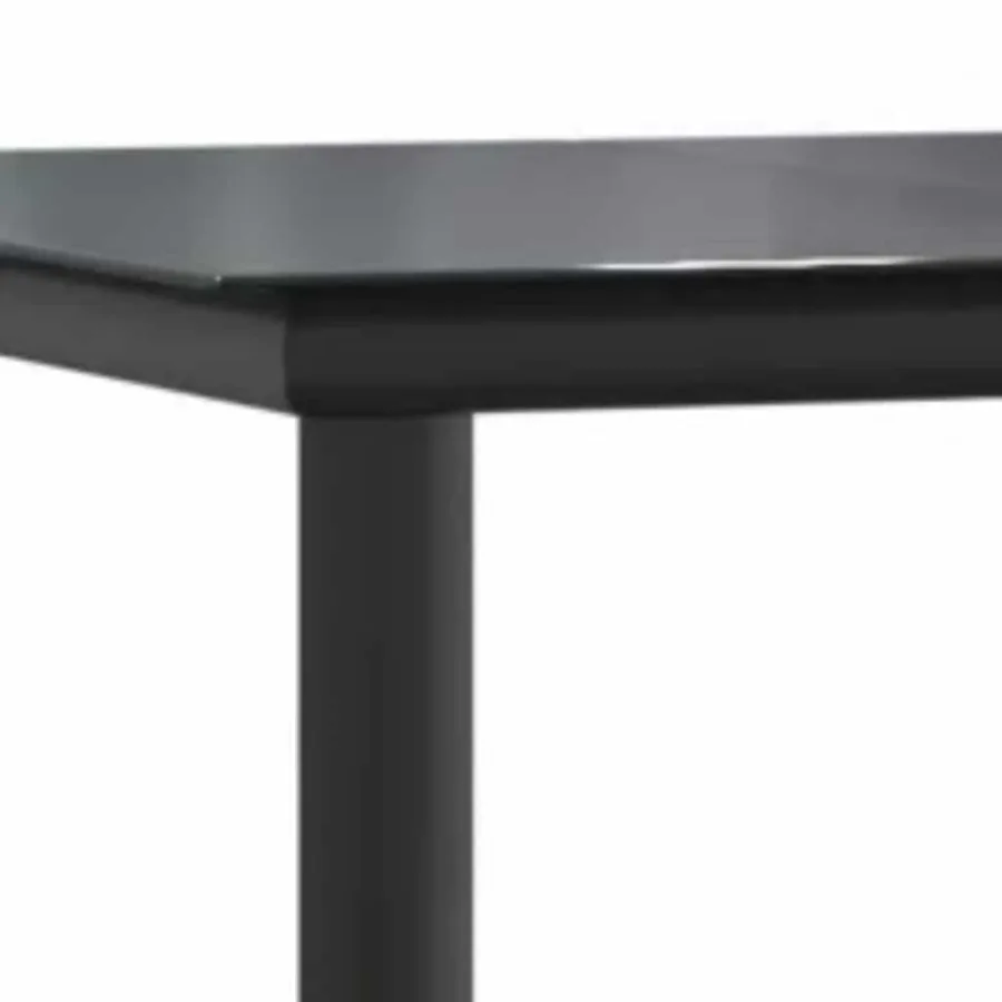 Ensemble à manger de jardin 7pcs noir poly rotin verre - 9