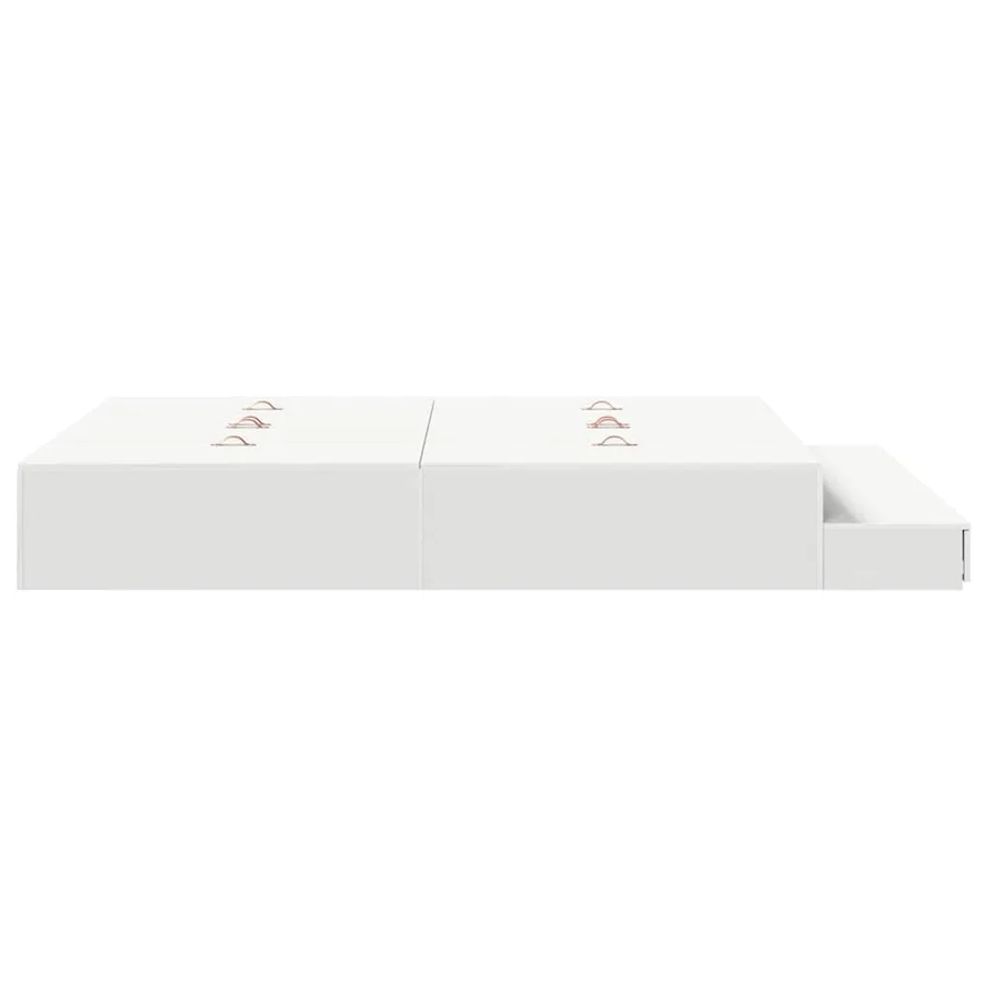 Cadre de lit avec rangement Blanc 140 cm Bois d'ingénierie - 9