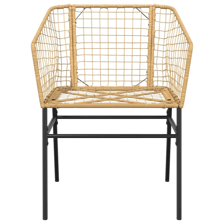 Ensemble à manger jardin 5pcs marron poly rotin verre - 6