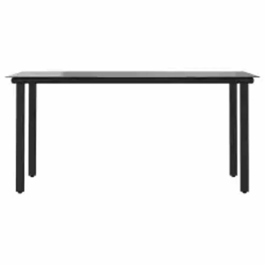 Ensemble à manger jardin 5pcs marron poly rotin verre - 7