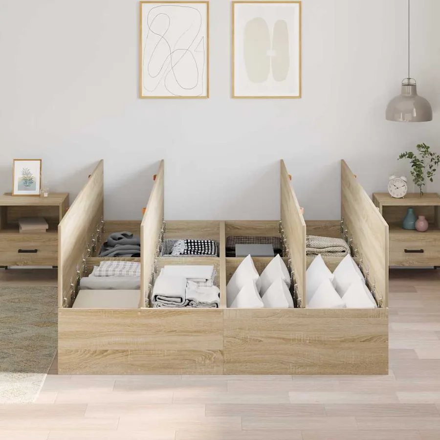 Cadre de lit avec rangement Chêne Sonoma 140 x 190 cm - 3